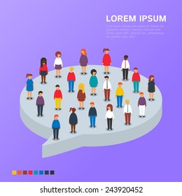 Chat, conversation concept. Vector illustration, isometric style
