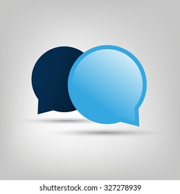 Chat, Conversation Design Concept - Blue Speech Bubbles with Text Space