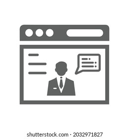 Chat, conversation, feedback icon. Gray vector graphics.