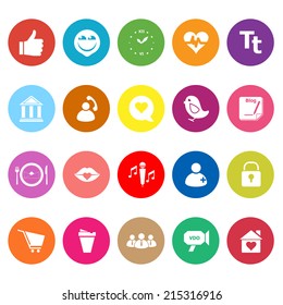 Chat conversation flat icons on white background, stock vector