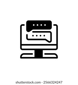 Chat Conversation Glyph Icon. linear style sign for mobile concept and web design. Outline vector icon.