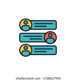 chat conversation icon filled outline vector illustration full color design. isolated on white background