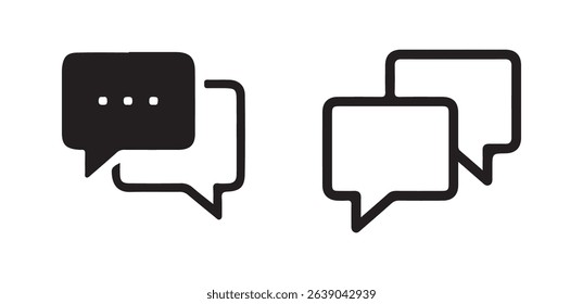 Chat Conversation Icon Set with Speech Bubbles and Typing Dots - Vector Illustration eps 10.