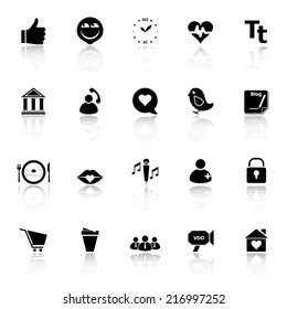 Chat conversation icons with reflect on white background, stock vector