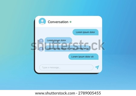Chat Conversation Interface Messenger UI Message Bubble Communication App Window Live Chat Design