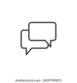 Chat Conversation line icon. linear style sign for mobile concept and web design. Two speech bubbles outline vector icon. Conversation or dialogue symbol, logo illustration. Vector graphics