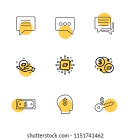 Chat  Conversation  Message  Money  Ic  Key  Dollar Icon Vector Design  Flat  Collection Style Creative  Icons