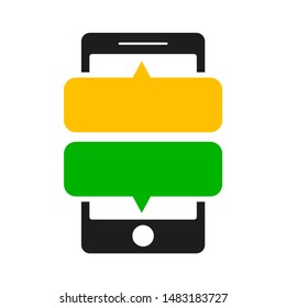 Chat or conversation with phone vector template. Suitable for communicate business