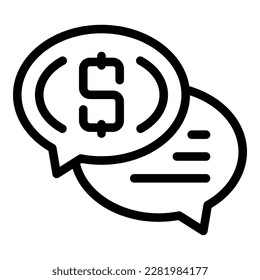 Chat credit money icon outline vector. Lender business. Bank card