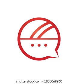 Chat cricket vector logo design. Cricket talk logo concept.	