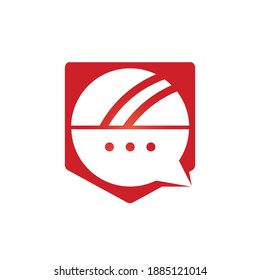 Chat cricket vector logo design. Cricket talk logo concept.	