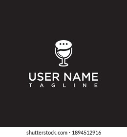 chat cup silhouette design logo design