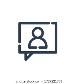 chat customer e commerce icon outline blue
