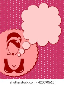 Chat or customer service operator. Bubble speech text field. Retro style