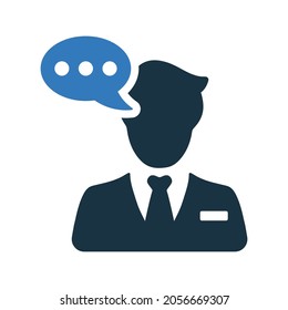 Chat, Kundendienst-Symbol. Einfaches bearbeitbares Vektordesign einzeln auf weißem Hintergrund.