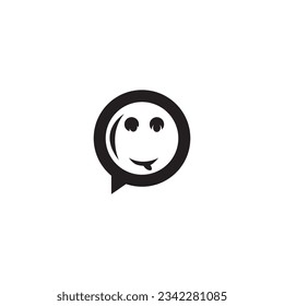 chat cute character logo simple abstract design vector