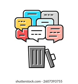 chat delete color icon vector. chat delete sign. isolated symbol illustration