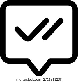 Chat deliver vector design in modern style, message sent status and online communication concept, digital chat illustration. Line Icon