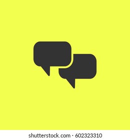 Chat with dialog clouds icon flat.