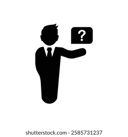 Chat, dialog icon. Ask icon faq. Question Mark Icon Vector With Person Message Male User Avatar. Customer support, Help center
