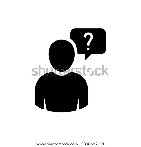 Chat, dialog icon. Ask icon faq. Question Mark Icon Vector With Person Message Male User Avatar. Customer support, Help center