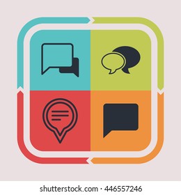Chat and dialog icons. Speech pictogram. Communication vector graphic. Talk design collection.