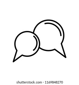 Chat dialog line icon isolated on white background. Outline thin concept talk symbol vector.