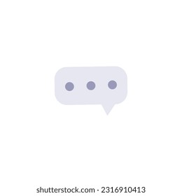 Chat dialog or notification message icon or symbol flat vector illustration isolated on white background. Message dialog bubble or popup window symbol.