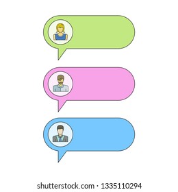 chat dialog with people avatar set