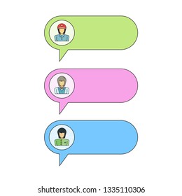 chat dialog with people avatar set