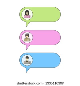 chat dialog with people avatar set