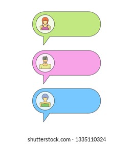 chat dialog with people avatar set