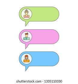 chat dialog with people avatar set