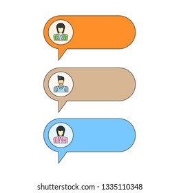 chat dialog with people avatar set