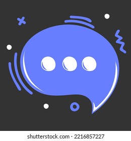 Chat dialog. Speech bubble icon in doodle style. Social media concept