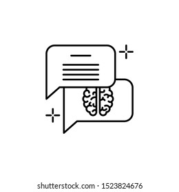 Chat dialogue brain icon. Element of brain concept