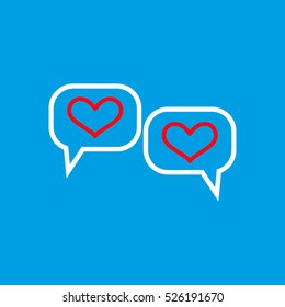 chat, dialogue, heart, love, vector icon, eps10