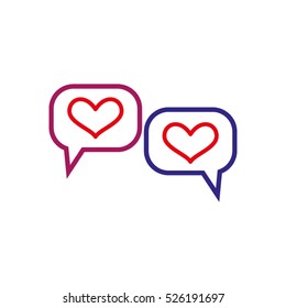 chat, dialogue, heart, love, vector icon, eps10