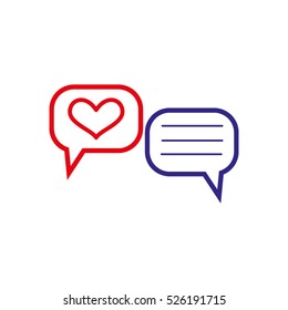 chat, dialogue, heart, love, vector icon, eps10