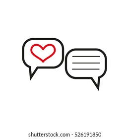 chat, dialogue, heart, love, vector icon, eps10