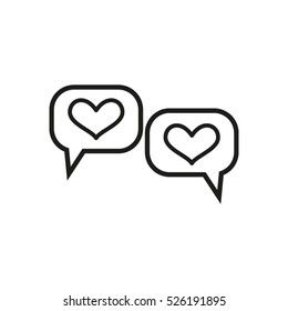 chat, dialogue, heart, love, vector icon, eps10