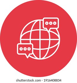 Chat, dialogue, international icon vector image. Can also be used for cyber security. Suitable for use on web apps, mobile apps and print media.