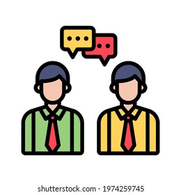 Chat, dialogue, meeting icon vector image. Can also be used for cyber security. Suitable for use on web apps, mobile apps and print media.