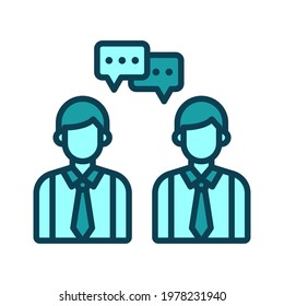 Chat, dialogue, meeting icon vector image. Can also be used for cyber security. Suitable for use on web apps, mobile apps and print media.