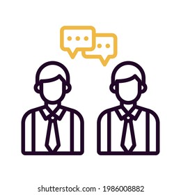 Chat, dialogue, meeting icon vector image. Can also be used for cyber security. Suitable for use on web apps, mobile apps and print media.