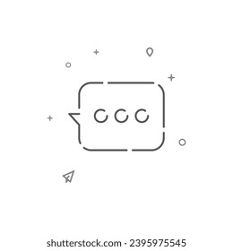 Chat, dialogue simple vector line icon. Symbol, pictogram, sign isolated on white background. Editable stroke. Adjust line weight.