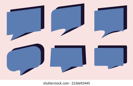 chat dialogue speech bubble speak baloon comic blue chat box symbol set message