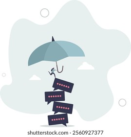 Chat dialogue, talk or discussion, conversation or communication to success,flat characters.