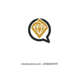Chat Diamond Bubble Logo Concept sign icon symbol Design Element. Marketing, Financial, Accounting, Consulting, Consultation Logotype. Vector illustration logo template