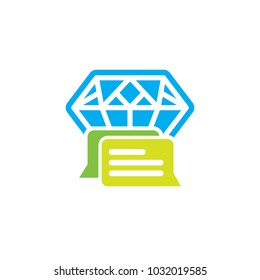 Chat Diamond Logo Icon Design